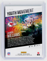 2020 Panini Prestige Youth Movement Damien Williams #YM-DW Kansas City Chiefs - back