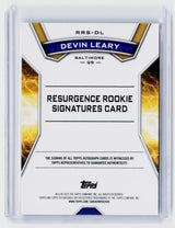 2025 Topps Resurgence Rookie Signatures Devin Leary RC Autograph RRS-DL - back