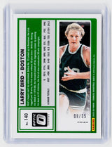 2025 Donruss Optic Larry Bird Green Mojo Prizm #140 /35 - back