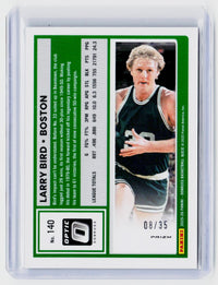 2025 Donruss Optic Larry Bird Green Mojo Prizm #140 /35 - back