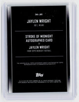 2024 Topps Midnight Stroke of Midnight Autograph Jaylen Wright RC #03/99 - back