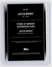2024 Topps Midnight Stroke of Midnight Autograph Jaylen Wright RC #03/99 - back