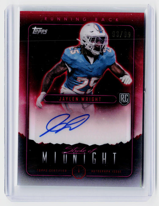 2024 Topps Midnight Stroke of Midnight Autograph Jaylen Wright RC #03/99 - front