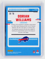 2023 Panini Donruss Optic Rated Rookie Dorian Williams Red Pandora #212 /79 - back