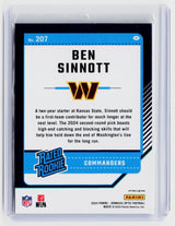 2024 Panini Donruss Optic Blue Shock Rated Rookie Ben Sinnott #207 Washington Commanders - back