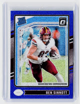 2024 Panini Donruss Optic Blue Shock Rated Rookie Ben Sinnott #207 Washington Commanders - front