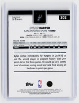 2025 Topps 2024-25 Basketball Dylan Harper RC #202 San Antonio Spurs - back