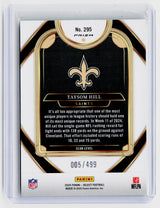 2024 Panini Select Football Taysom Hill Green Prizm Club Level #295 /499 - back