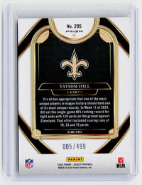 2024 Panini Select Football Taysom Hill Green Prizm Club Level #295 /499 - back