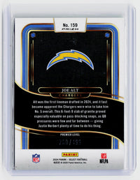 2024 Panini Select Football Joe Alt Premier Level Green Prizm Rookie Card #159 /499 - back