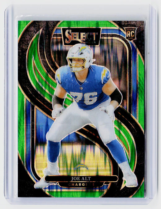 2024 Panini Select Football Joe Alt Premier Level Green Prizm Rookie Card #159 /499 - front