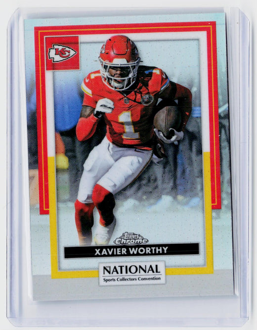 2025 Topps Chrome National Convention Xavier Worthy Kansas City Chiefs NFL-13 - front