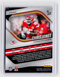 2025 Panini Prizm Football Chris Jones Red Disco Prizm #113 Kansas City Chiefs - back