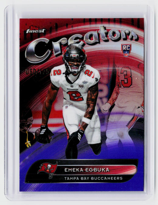 2025 Topps Finest Crusade Rookies Emeka Egbuka CR-28 Tampa Bay Buccaneers Rookie Card - front