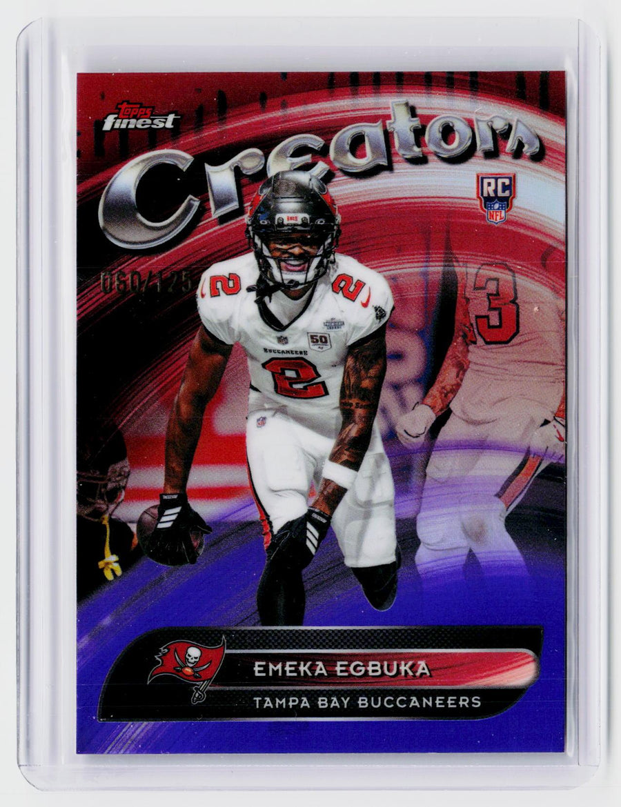 2025 Topps Finest Crusade Rookies Emeka Egbuka CR-28 Tampa Bay Buccaneers Rookie Card - front