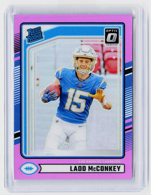 2023 Panini Donruss Optic Ladd McConkey Rated Rookie Pink #?? - front