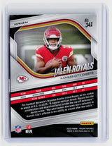 2025 Panini Prizm Football Jalen Royals Rookie Card #341 Kansas City Chiefs - back