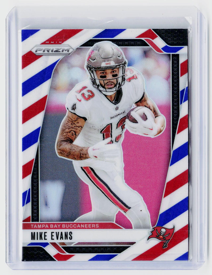2024 Panini Prizm Football Mike Evans Red White and Blue Prizm #270 Tampa Bay Buccaneers - front