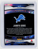 2024 Panini Prizm Football Fireworks Green Prizm Jahmyr Gibbs #7 - back