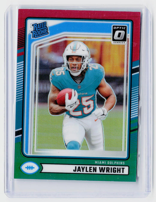 2024 Panini Donruss Football Rated Rookie Jaylen Wright #344 Miami Dolphins - front