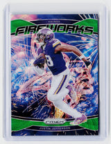 2024 Panini Prizm Football Fireworks #8 Justin Jefferson - front