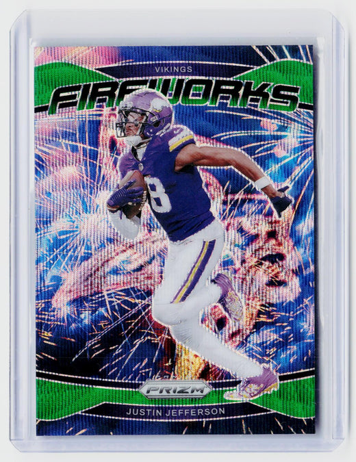 2024 Panini Prizm Football Fireworks #8 Justin Jefferson - front