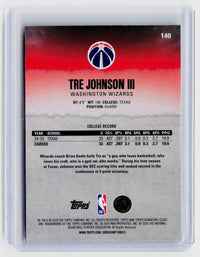 2026 Topps 2025-26 NBA Topps NOW Rookie Picks Tre Johnson III #140 - back
