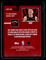 2025 Topps Living Stock Legends Tyler Herro Miami Heat #LST-45 - back
