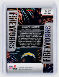 2025 Panini Prizm Football Omarrion Hampton Green Prizm Rookie Card #17 - back