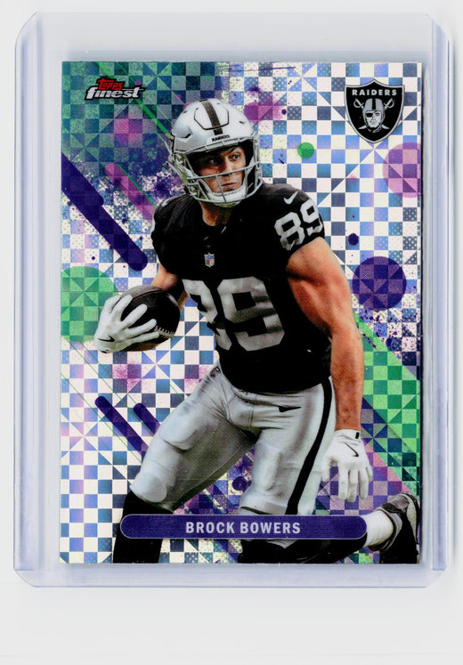2025 Topps Finest Football Brock Bowers Fractal Refractor #95 Las Vegas Raiders - front