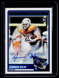 2025 Panini Score Football Base Rookie Signatures Gunnar Helm #99 RC Auto - front