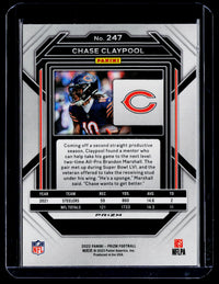 2022 Panini Prizm Football Chase Claypool #247 Chicago Bears - back