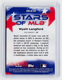 2026 Topps Stars of MLB Wyatt Langford Texas Rangers SMLB-58 - back