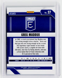 2026 Panini Donruss Elite Baseball Greg Maddux Aspirations Green #27 /499 - back