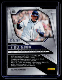 2025 Panini Prizm Baseball Miguel Cabrera Red Prizm #233 /299 - back