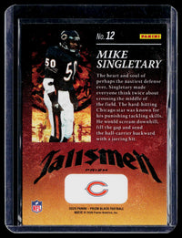 2025 Panini Prizm Black Football Mike Singletary #12 Chicago Bears - back