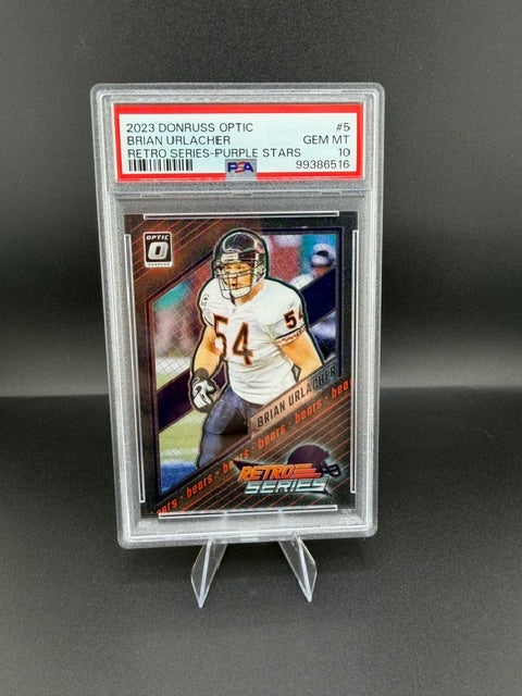 2023 Panini Donruss Optic Retro Series Brian Urlacher #5 Purple Stars /25 PSA 10 - front