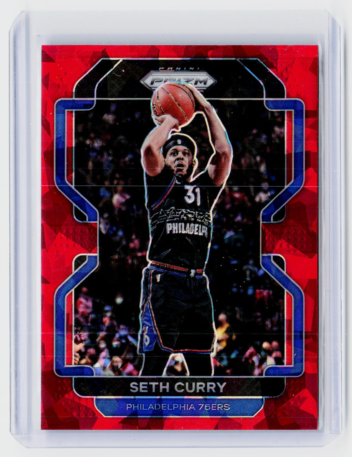 2021-22 Panini Prizm Seth Curry Red Ice Prizm #198 Philadelphia 76ers - front