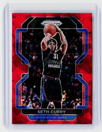 2021-22 Panini Prizm Seth Curry Red Ice Prizm #198 Philadelphia 76ers - front