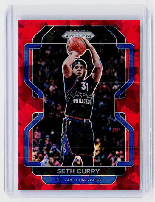 2021-22 Panini Prizm Seth Curry Red Ice Prizm #198 Philadelphia 76ers - front