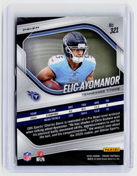 2025 Panini Prizm Football Eric Ayomanor RC #321 Tennessee Titans - back