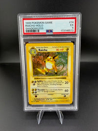 1999 Wizards of the Coast Pokémon Game Raichu Shadowless #14 PSA EX 5 - front