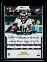 2020 Panini Prizm Football Jalen Reagor #342 Green Prizm Rookie Eagles - back