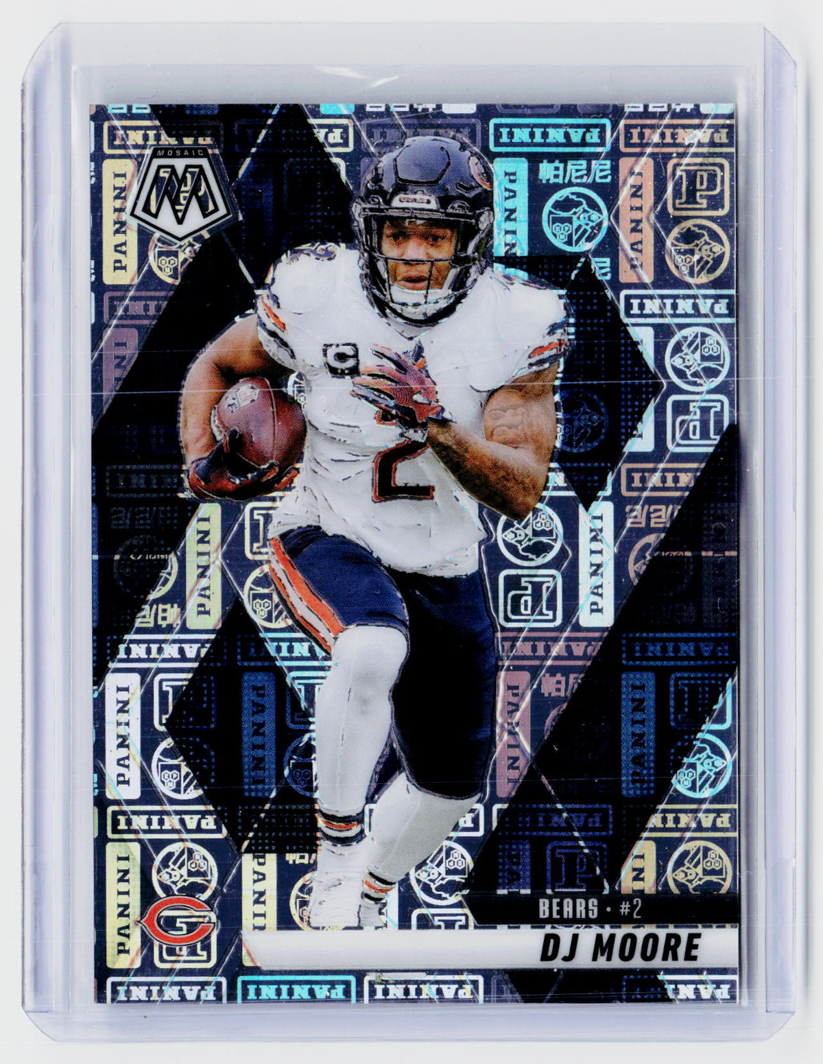 2025 Panini Mosaic Football DJ Moore Blue Mosaic /149 #180 - front