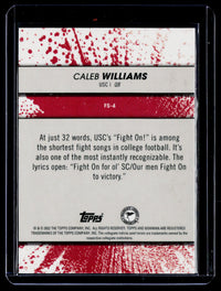 2022 Bowman University Fight Songs Caleb Williams FS-4 USC - back