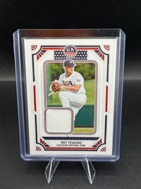 2024 Panini USA Baseball Stars & Stripes Collegiate National Team Materials PE Trey Yesavage USA-TY - front