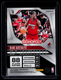 2024-25 Panini Prizm Monopoly Bam Adebayo #29 Miami Heat - back