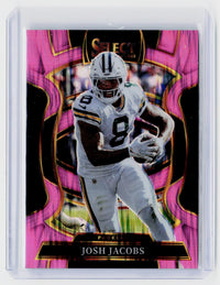 2025 Panini Select Football Josh Jacobs Pink Prizm Concourse #67 Packers - front