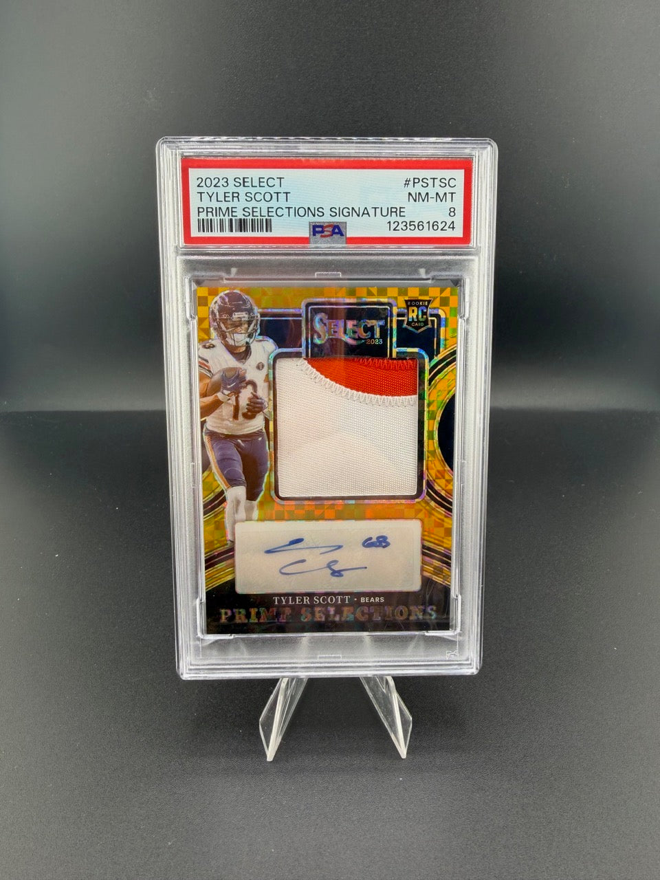 2023 Panini Select Prime Selections Signature Tyler Scott #PS-TSC PSA 8 /10 Bears - front