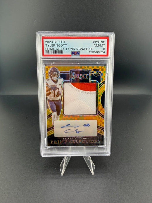 2023 Panini Select Prime Selections Signature Tyler Scott #PS-TSC PSA 8 /10 Bears - front